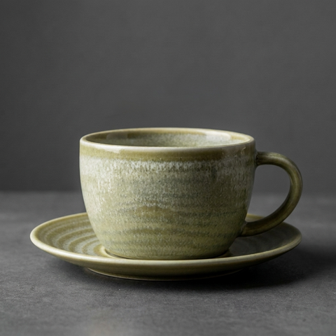 Tazza da caffè in porcellana verde acqua - 285 ml
