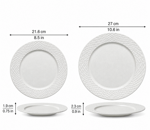 Set di 4 piatti Coupe bianco opaco