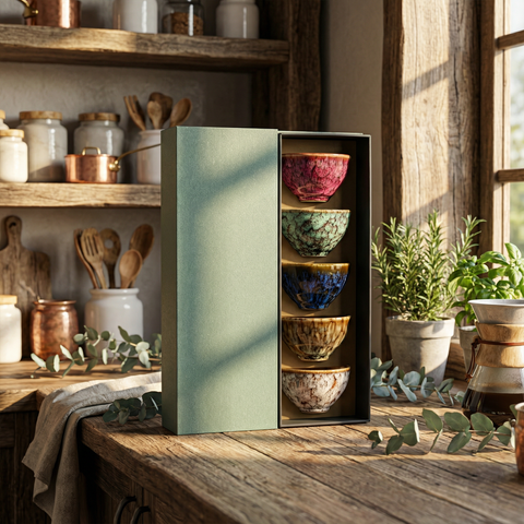 Set regalo di tazze da tè in marmo arcobaleno