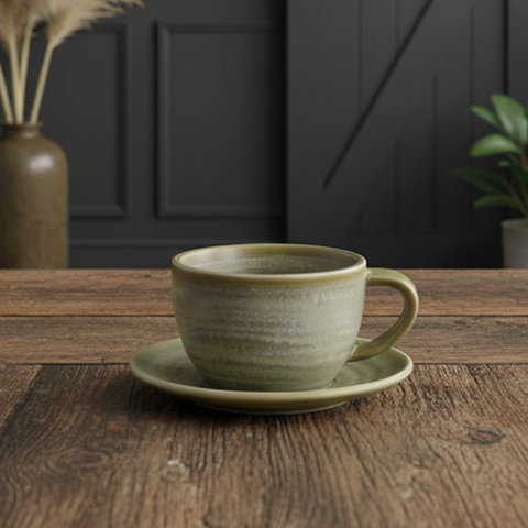 Piattino in porcellana verde acqua per tazza da caffè - 14,5 cm