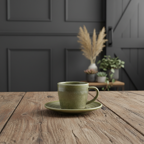 Piattino in porcellana verde acqua per tazza da caffè espresso - 11,5 cm