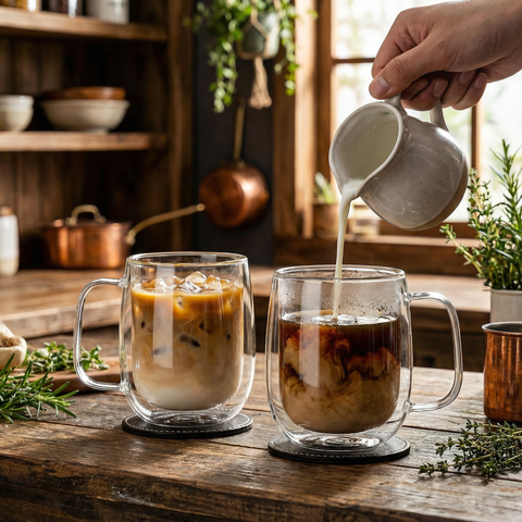 Tazze da caffè in vetro a doppia parete