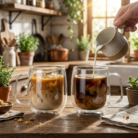 Tazze da caffè in vetro a doppia parete