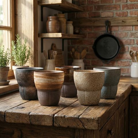 Tazze da caffè rustiche oblique