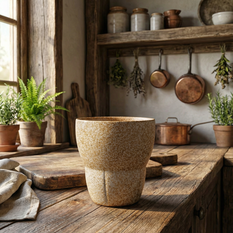 أكواب قهوة مائلة ريفية