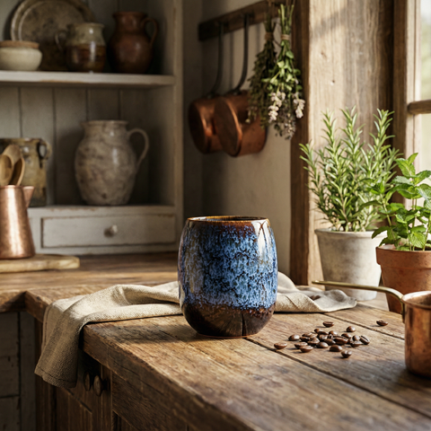 أكواب قهوة رخامية ريفية عتيقة