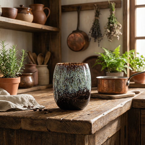 أكواب قهوة رخامية ريفية عتيقة