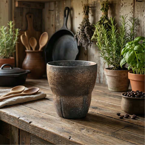 أكواب قهوة مائلة ريفية