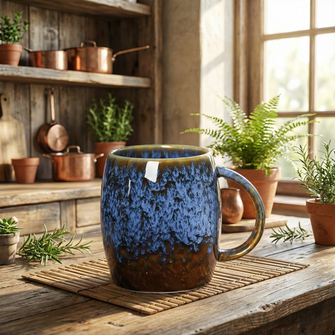 Lot de 4 mugs en céramique émaillée Père Noël pour la maison pas cher Lot de 4 mugs en céramique émaillée Père Noël pour la maison pas cher