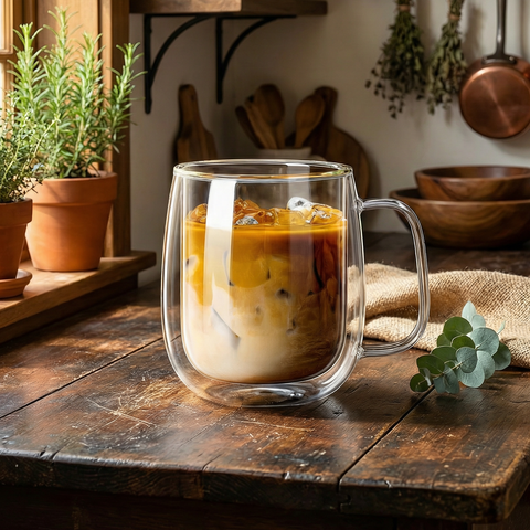 Tazze da caffè in vetro a doppia parete