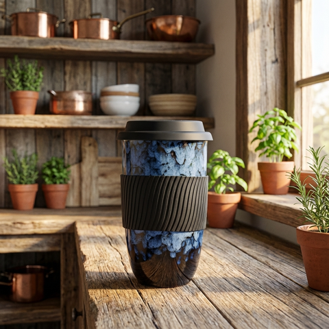 Vintage Rustic Marble Ceramic Travel Cup