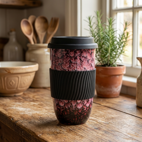 Vintage Rustic Marble Ceramic Travel Cup