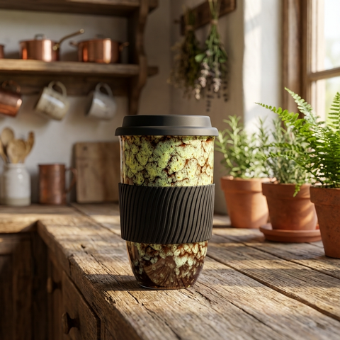 Vintage Rustic Marble Ceramic Travel Cup